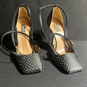 Pinko Women's Hay Cleavage Satin Full Strech Black Pumps